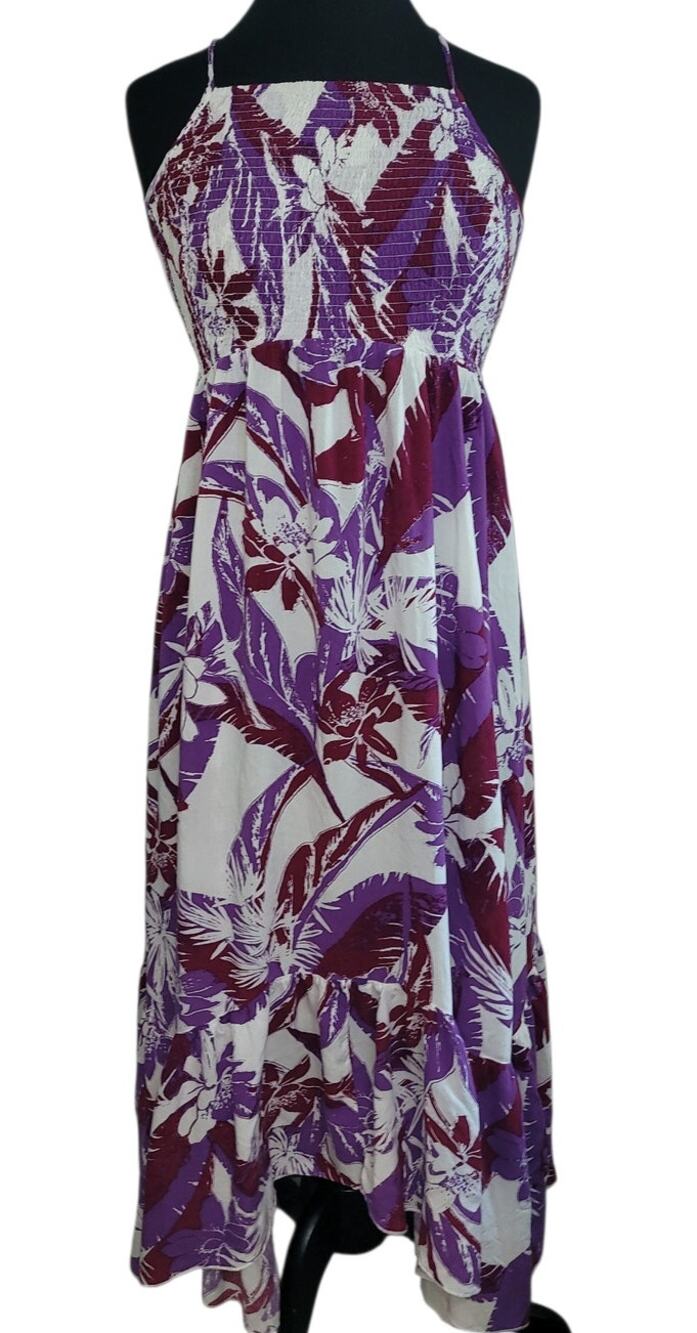 Free People Intimately Heat Wave Smocked Floral Maxi Dress Ruffle Size Medium